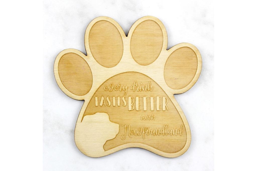 Newfoundland, Newfs, Newfies - Mug Coaster, Engraved Coaster with Dog, Gift for Dog Lover by Art-Dog Brand