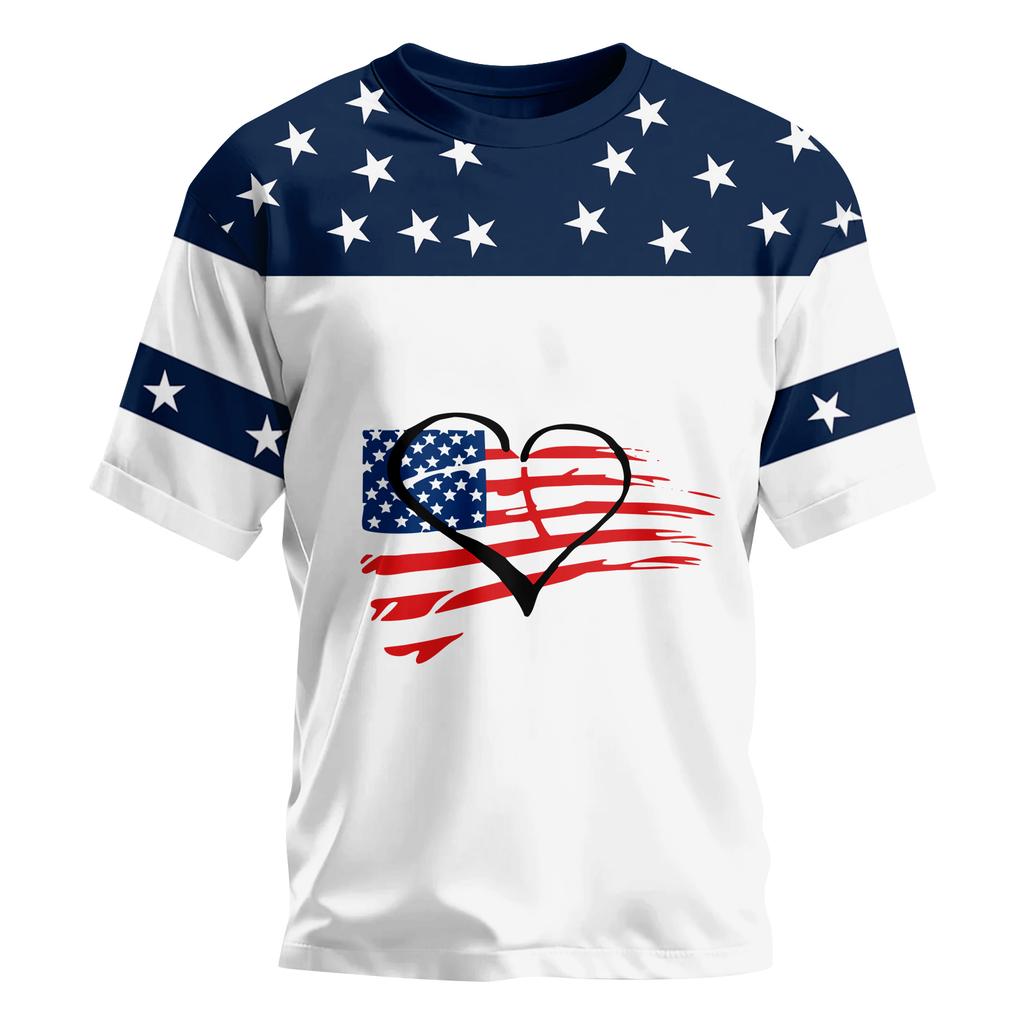 Camiseta feminina casual estampada gola redonda pulôver manga curta top