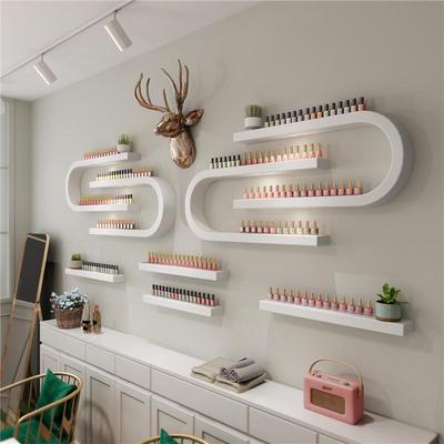 Wall-Mounted U-Shaped Nail Polish Display Rack and Gel Shelf for Salons
