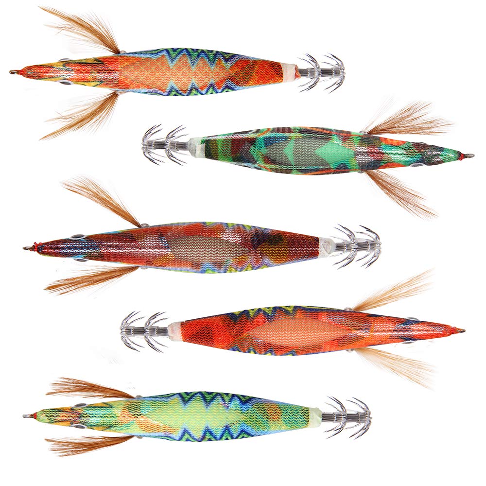 Squid Fishing Egi Jig Reversible Egi Lure Set with Lure 10 Great Set, Squid, Octopus, Case, Colors, Catch, 2.5mm