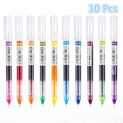 10 Stück Gelstifte, schnell trocknend, bunte Gelstifte, 0,5 mm, Tintenroller, Schule, Büro, Schreibwaren, Schreibwerkzeuge