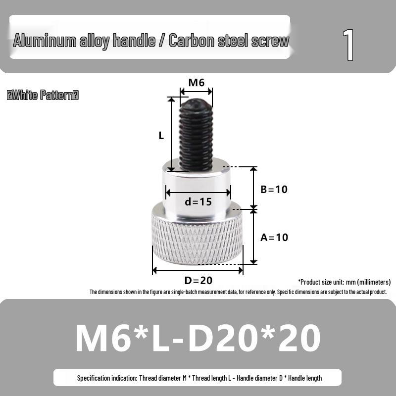 M6 Aluminum Alloy Knurled Handle Screw Bolt with High-Strength Flat Head