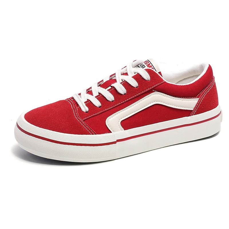 Hot Sale Classic Red Men Canvas Shoes Fashion Lace-up Mens Canvas Sneakers Hip Hop Skateboard Casual Shoes Men Vulcanized Shoes