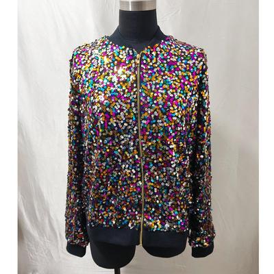 2024 Fashionable European & American Long-Sleeved Sequin Jacket for Women - Spring & Autumn Collection