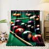 Colorful Billiard Balls and Cue Design Blanket Flannel Blanket for Bedroom, Living Room, Sofa, and Nap Sofas.