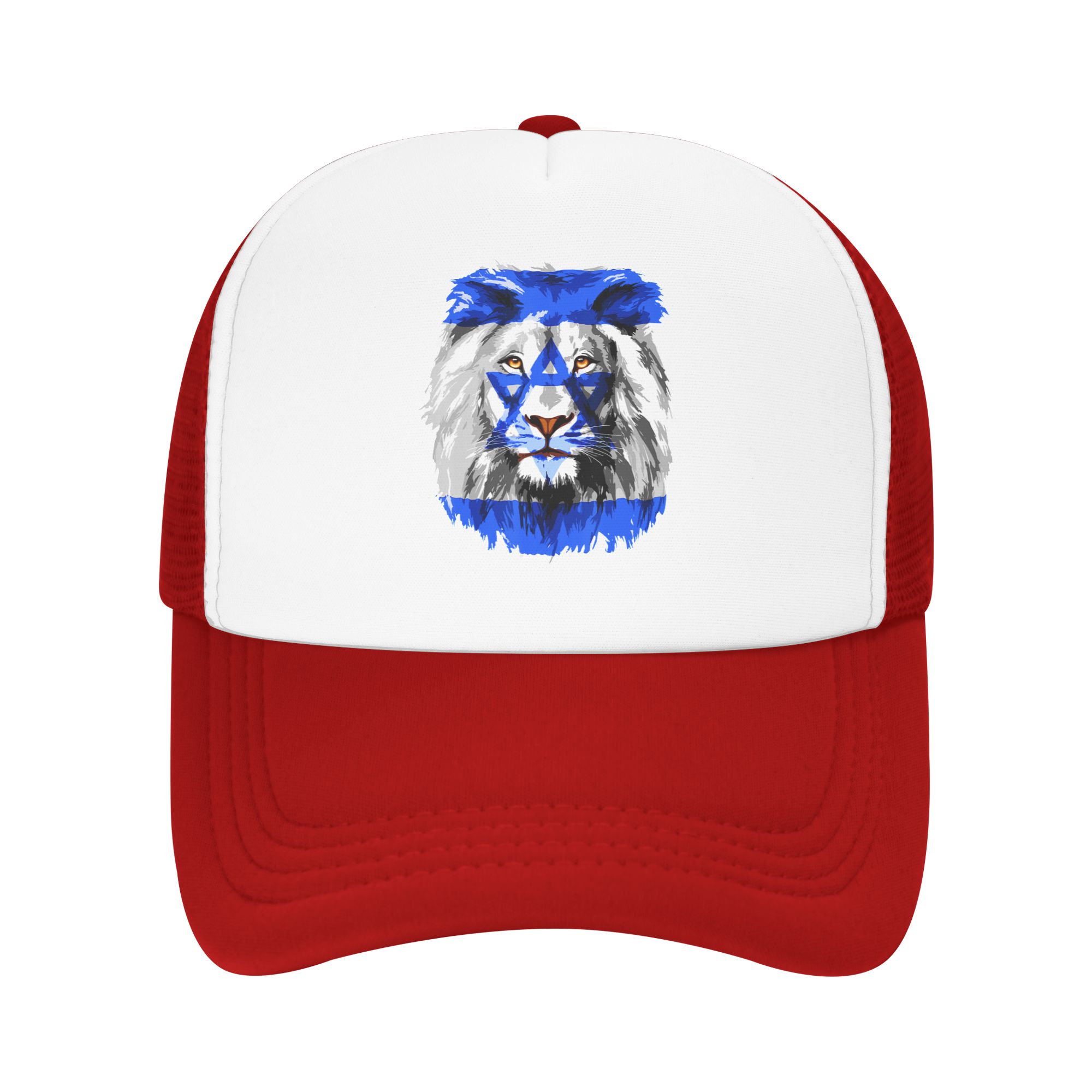 Flag of Israel Lion Jewish Israel Flag Mesh Baseball Caps Unisex Women HipHop Trucker Hat Hats Adjustable Summer Trucker Caps One Size
