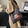 Cute apple puppy cotton bag large capacity double shoulder bag autumn and winter new quilting cotton love tote bag