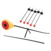Portable Winter Outdoor Yellow Mini Ice Fishing Rod with 5PCS Red Ball Spring Rod Top TipS