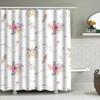 Watercolor Floral Arrow Shower Curtain, Waterproof & Mildew-Resistant Bath Curtain with Artistic Design for Fresh Bathroom Decor