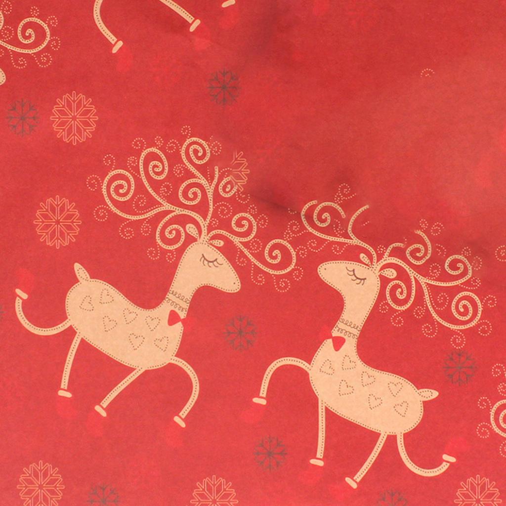 Weihnachtsgeschenkpapier, Kollektion „Christmas Elements“, einseitiges Geschenkpapier, kariert, Scheune, Elch und andere Muster, 70 x 50 cm