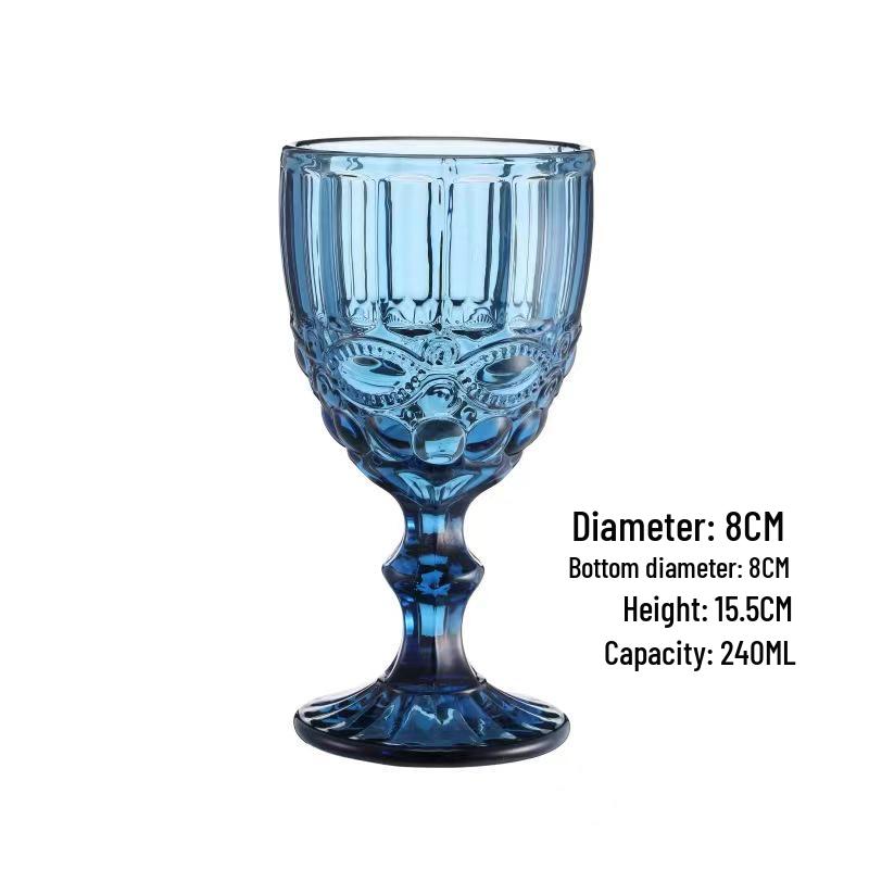 Vintage geprässter Rotweinglas - Elegantes dickes Glas für Hochzeiten & Dekoration