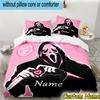 3PCS Custom Name Horror Characters Bedding Set Printed Duvet Cover Closure Includes 1 Duvet Cover & 2 Pillowcases for All Seasons Bedroom Decor