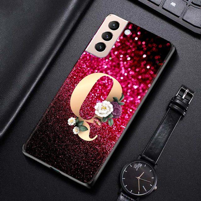 Red Retro Letter A -Z Phone Shell For Samsung Galaxy S21 S20 S10 S9 S8 Plus Ultra 5g S10lite S10e S7edge S20 S21 Fe Cover Case
