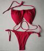 Summer Sexy Bikini set Push-up padded Bra Thong Split Swimwear Female Bandage Bathing Suit Adjustable Lacing Swimsuit Solid