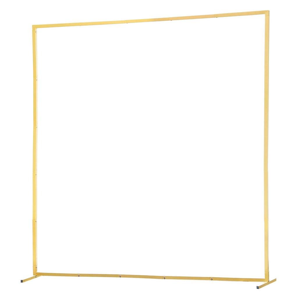 VEVOR Arch Backdrop Stand, 2 X 2 M, Stable Structure, Easy Assembly, Square Gold Metal Arch Backdrop Stand for Wedding, Birthday Party, Graduation