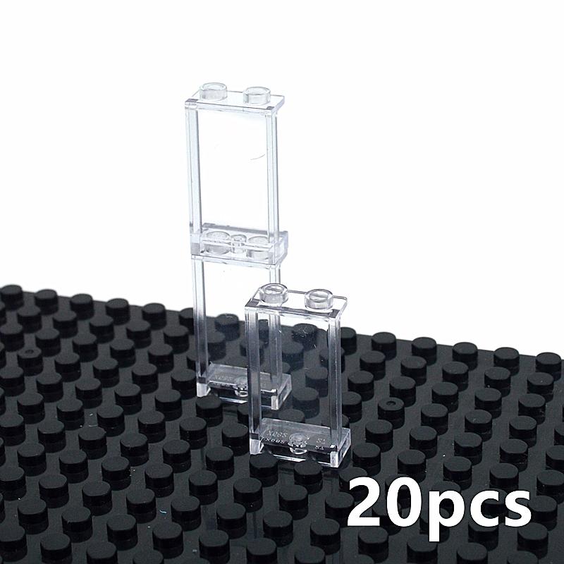 4215 87543 Transparent Panel Glass House MOC City Bricks Parts 1x2 1x4 Window Frame Building Blocks Construction Compatible Toy