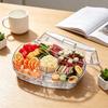 Salad Tray, with Transparent Dust Cover And Ice Trough, Detachable Serveware for Cooling Fruits Seafood Snacks Party