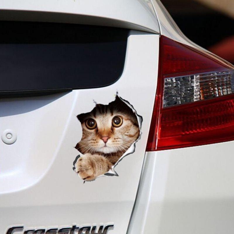 Simulation Creative Personality Cute Cat Car Stickers Animal Car Decoration Car Body Glass Rear Decoration Covering Scratches