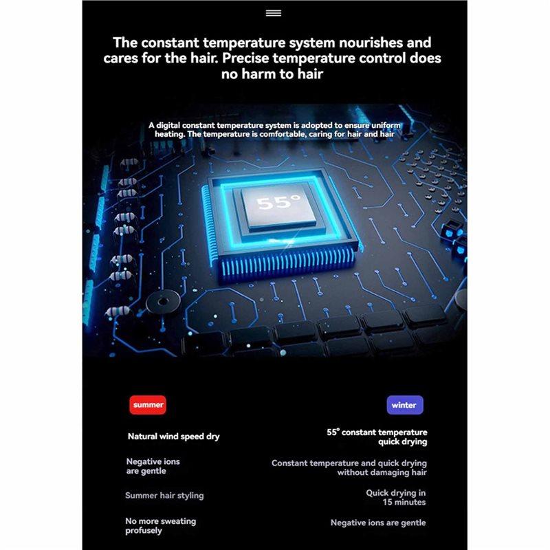 A58Z Pet Hair Dryer 4 Nozzles& Hose, Adjustable Speed, For Dog Grooming, Car Blower, High Power Hair Removal Force Dryer EU Plug