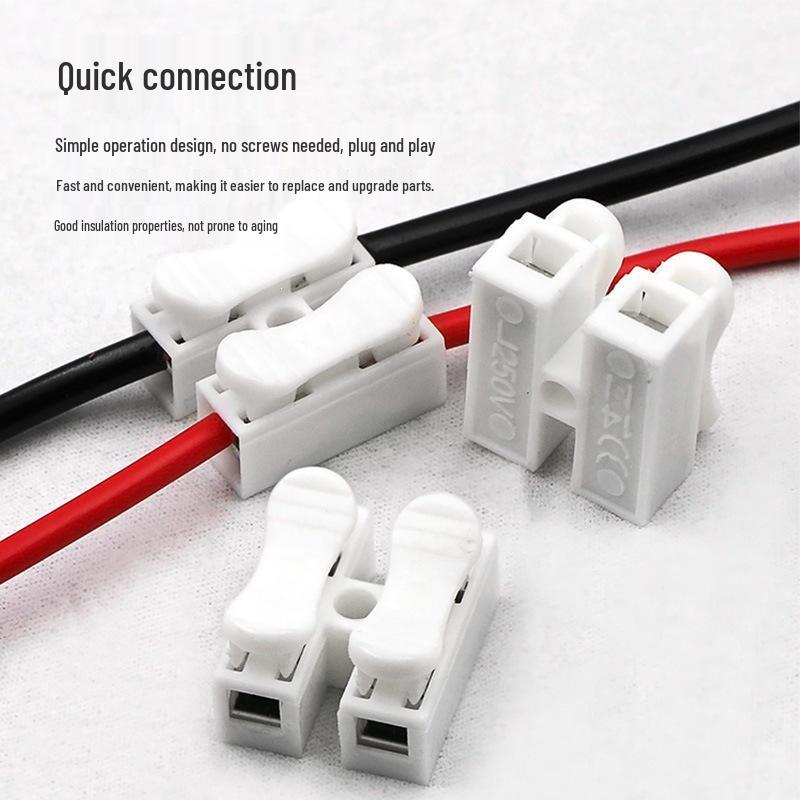 Self-Locking Quick Wire Connector for LED Ceiling Light, 2-Position Push-Type, 0.2-2.5mm Terminal Block