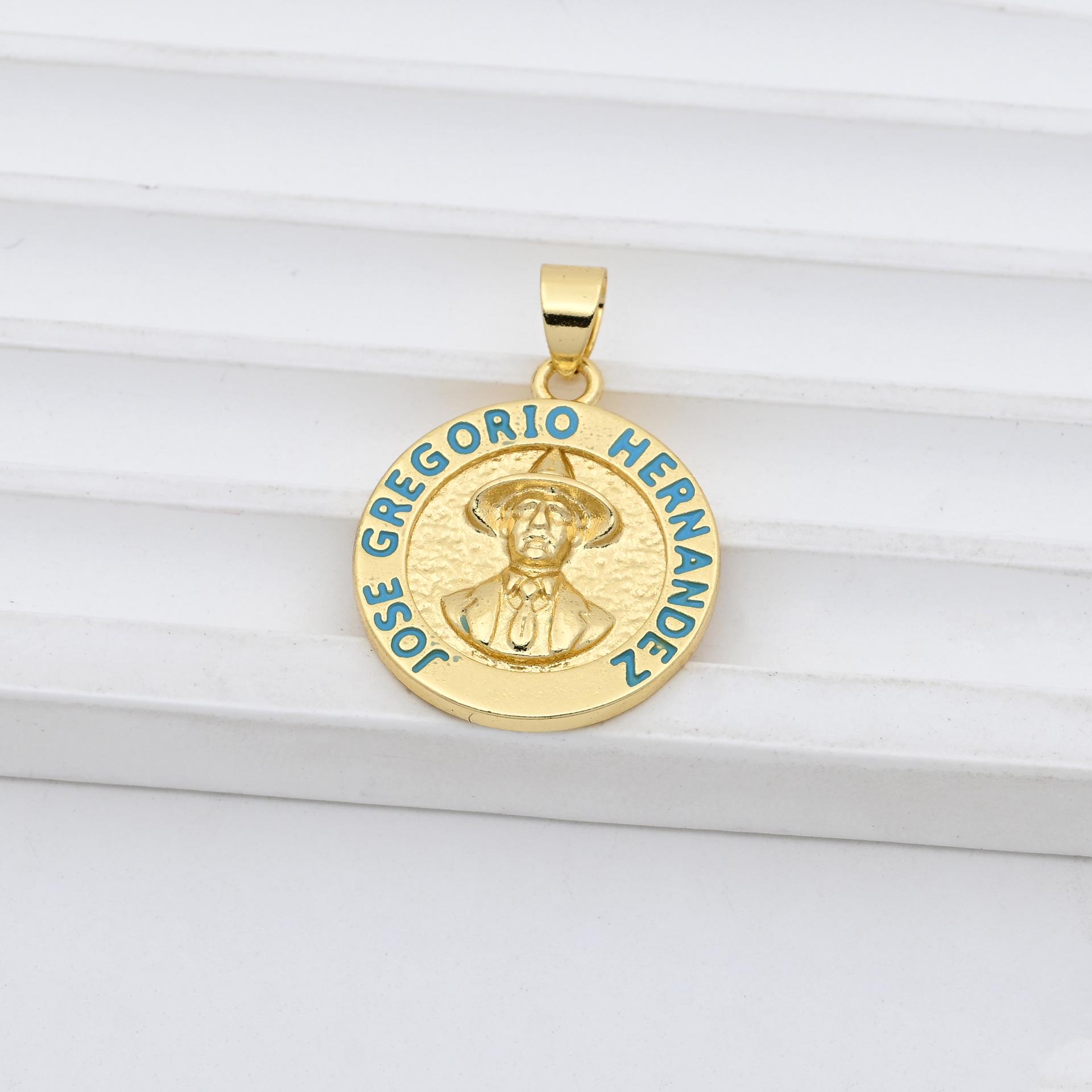 New Arrival Saint Doctor Pendant Necklace with Drip Oil Venezuela Card on Collarbone Chain Pendant Only #4