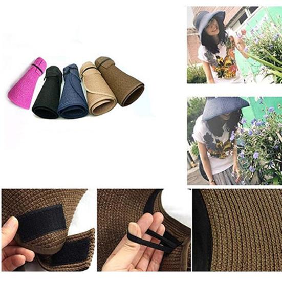 Sun Hat Foldable Wide Brim Breathable Elegant Girls Summer Bucket Sun Hat for Outdoors