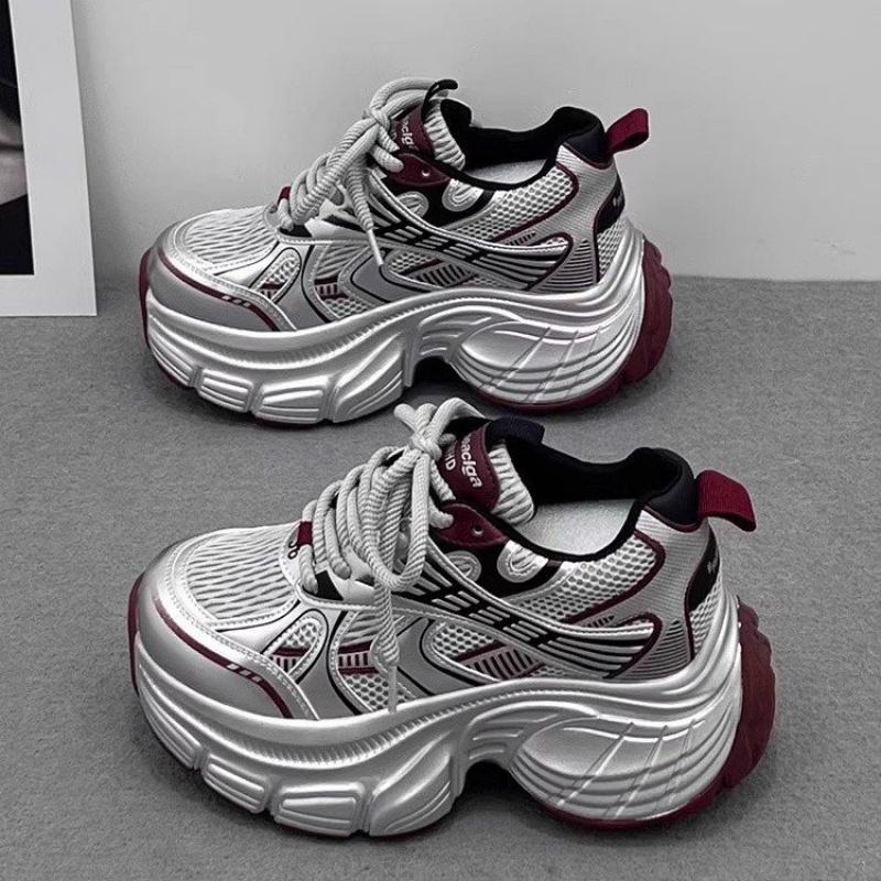 Dad shoes 2025 Spring and Autumn New Fashion Mesh Shoes Casual Sports Shoes Versatile Thick-Soled Women's Shoes