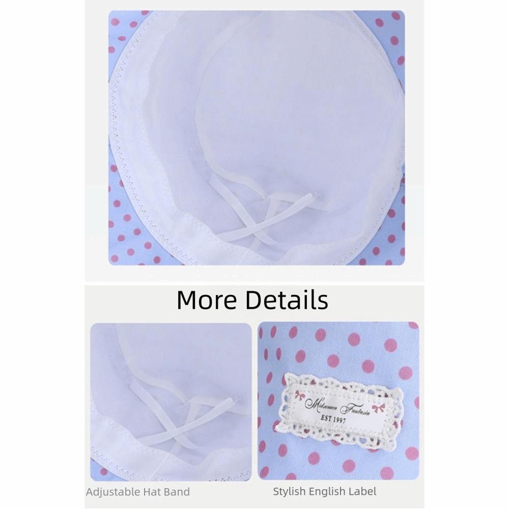 Polka Dot Women Fisherman Hat Ribbon Bucket Hat Casual Sunshade Hat  Summer