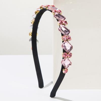 Glamorous Retro Rhinestone Headbands Elegant Narrow Crystal Hairbands Sparkling Hair Hoop for Women