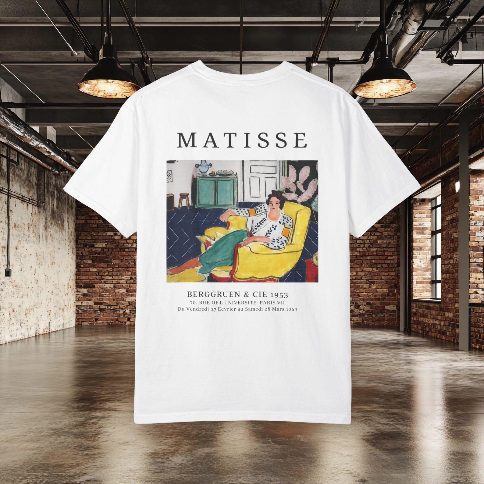 Henri Matisse Woman in Yellow Chair Shirt, Matisse Art T shirt, Museum Graphic Tee, French Modern ArT shirt, Gallery Art Tee, Artist Gift L