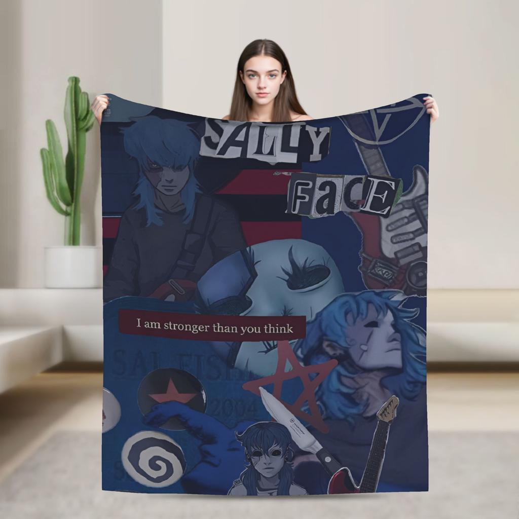 Sally Face Sal Fisher SF Plush Blankets Game Gothic Creative Throw Blankets for Home 150*125cm Ultra-Soft