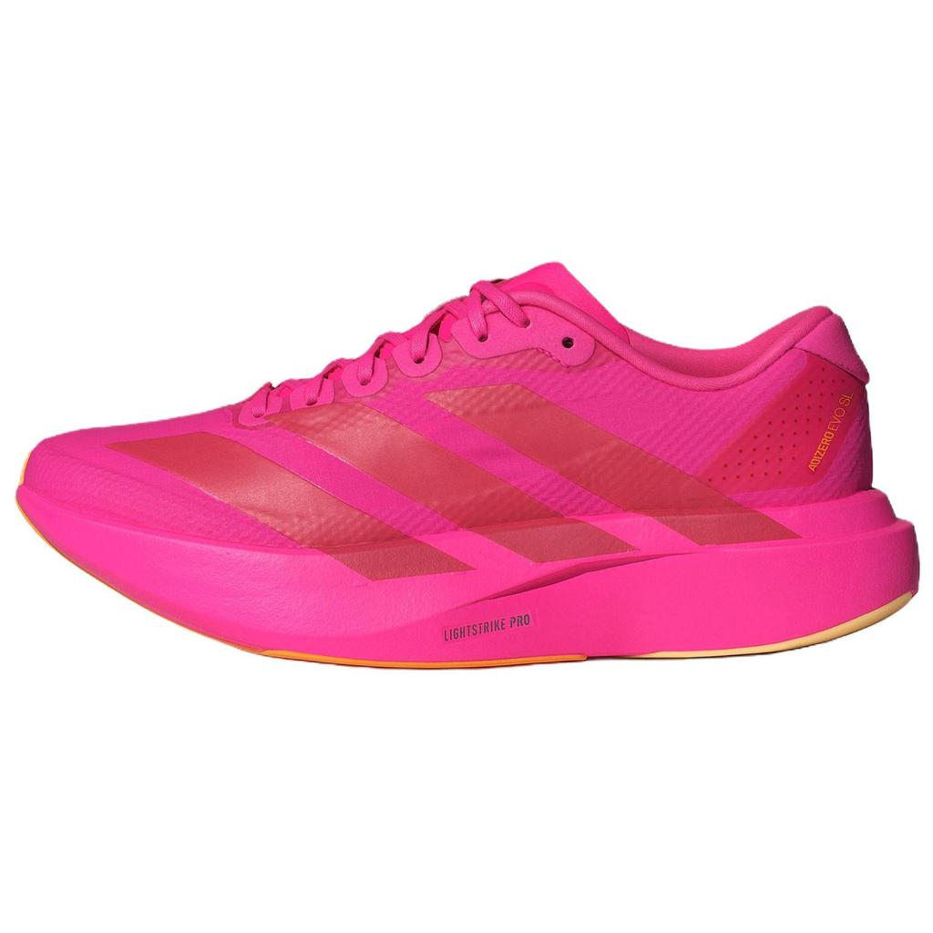 Adidas Adizero Evo Sl Tejidas Cómodas Antideslizantes Duraderas Rebote Carreras Zapatillas de Running para Mujer Rosa Brillante KI6930