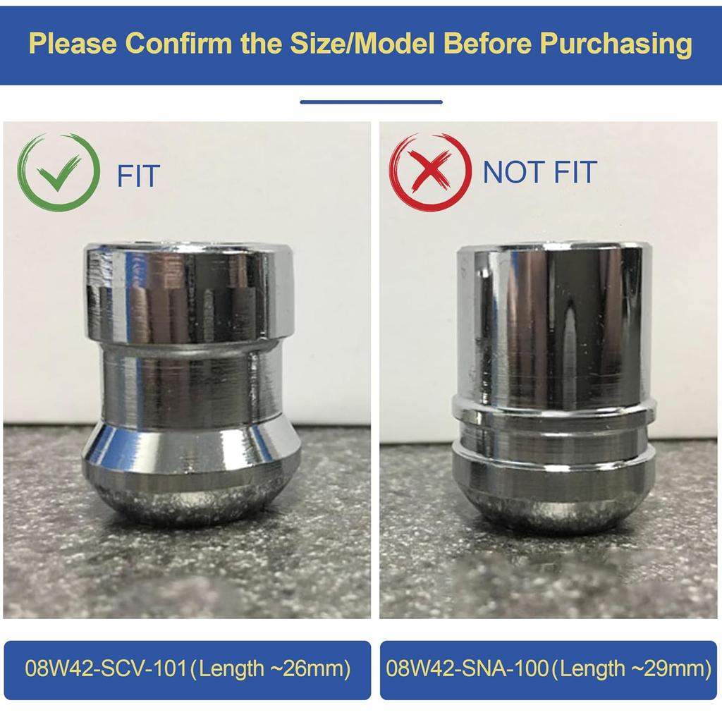 Radschloss-Radschrauben-Set (Kurz) für Honda CR-V 2007-2025 Civic 2016 Accord 2008-2012 Diebstahlschutz Chromlegierung 08W42-SCV-101 08W42SCV101 08W42-SCV-100