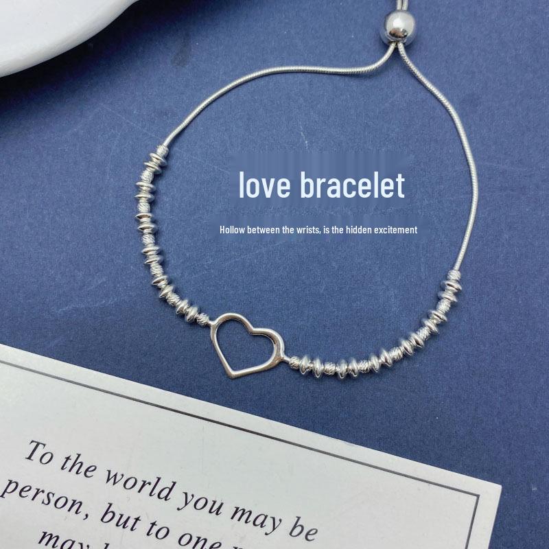 S925 Sterling Silver Heart Bracelet - Elegant, Minimalist, and Versatile Jewelry for Everyday Fashion