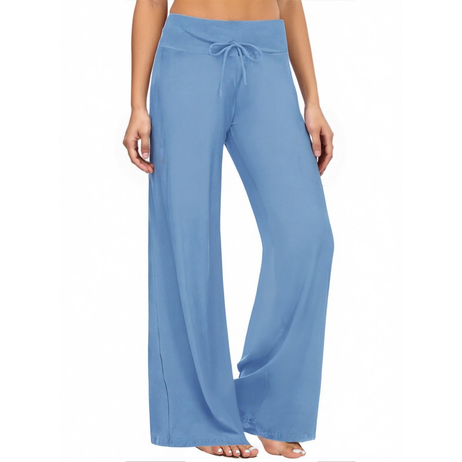 

Женские модные свободные спортивные штаны, повседневные брюки клеш, штаны для йоги XL светло-синий