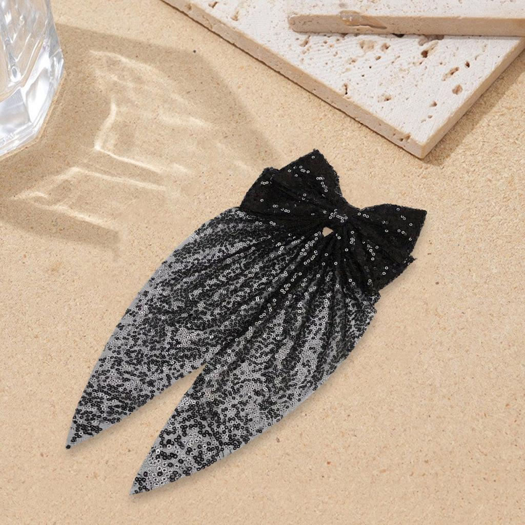 Bride Hairpin with Sequins Bowknot for Girls Barrette Bows for Pageant Prom Princess Hair Accessories Stage Props