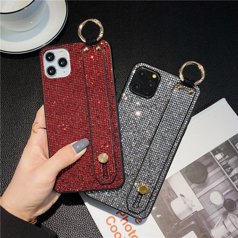The Glitter Wristband Is Suitable For Apple 17Promax Hemming Iphone15 Mobile Phone Case 16 Protective Case Fashionable Women'S Models.