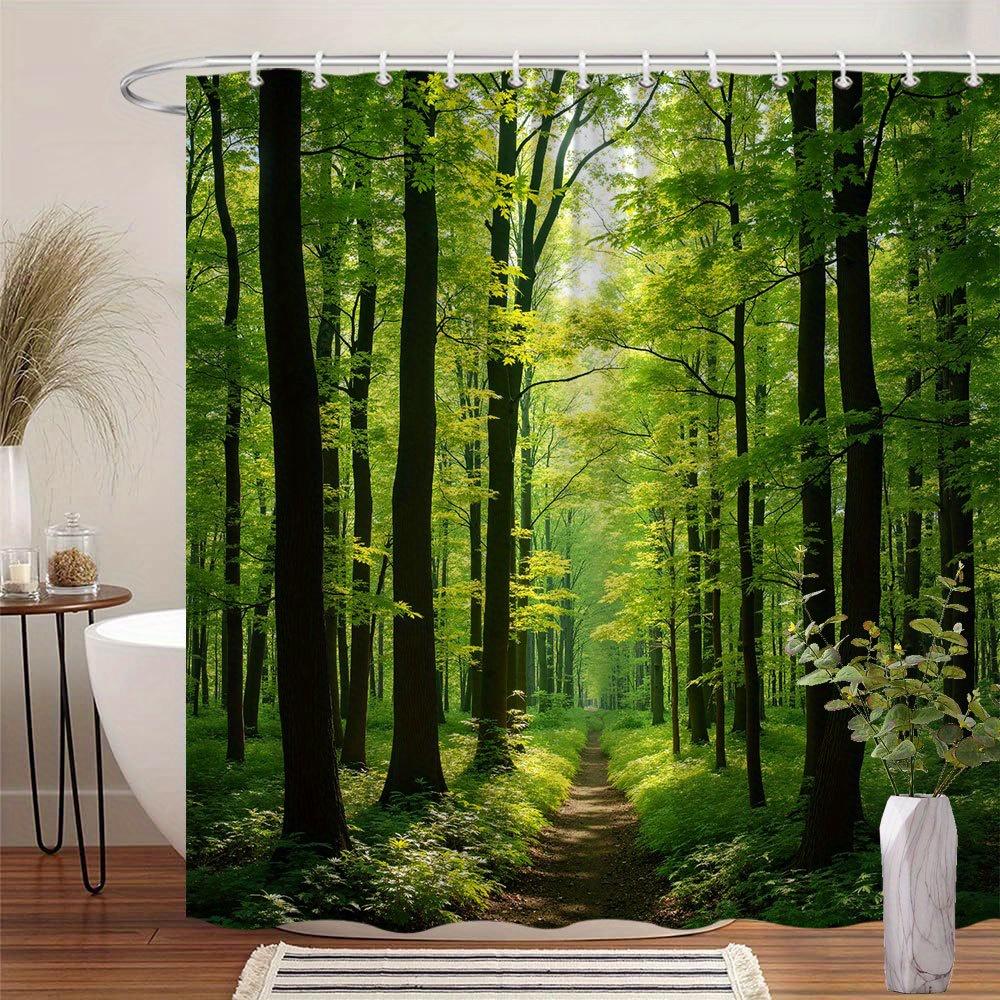 Slunečná lesní cesta Vodotěsný sprchový závěs pro dekoraci koupelny