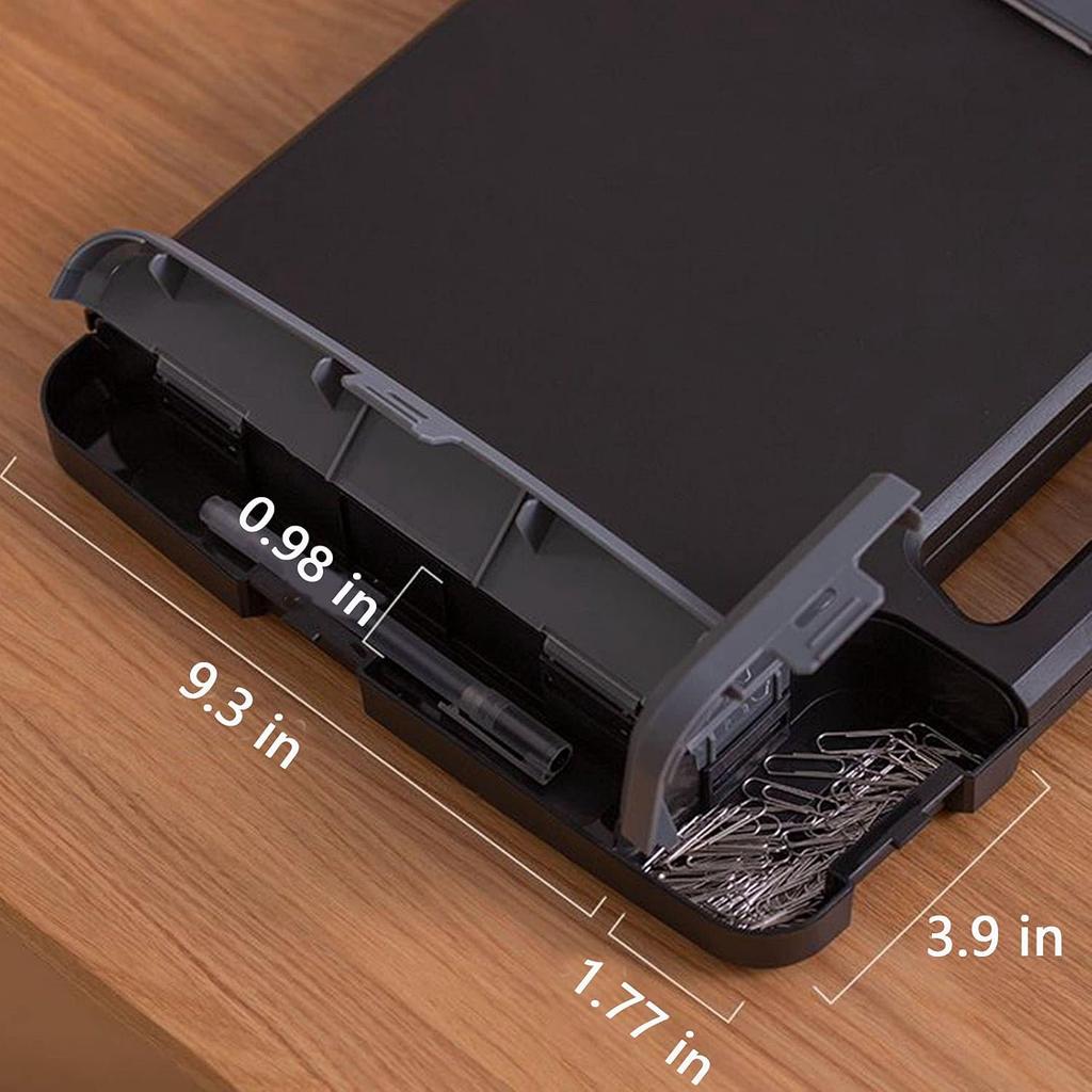 Clipboard with Storage Heavy Duty, Portable Clipboard Case with Handle, Plastic Storage Clipboard Box with Side-Opening, Clip Board for Letter/Legal