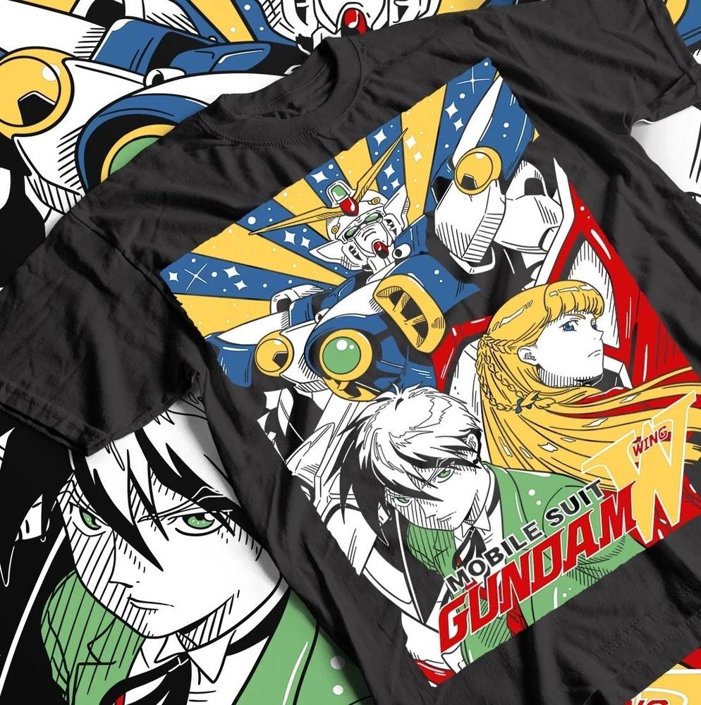 GUNDAM WING ANIME BLACK T SHIRT UNISEX STYLE S