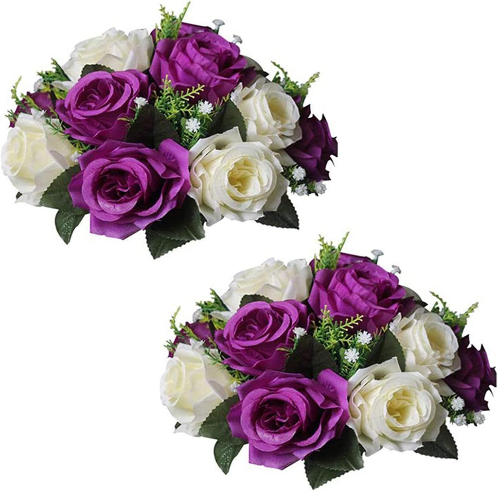 Silk Flowers Bouquet Artificial Roses Table Centerpieces Weddings Decoration Flower Balls for Reception Event