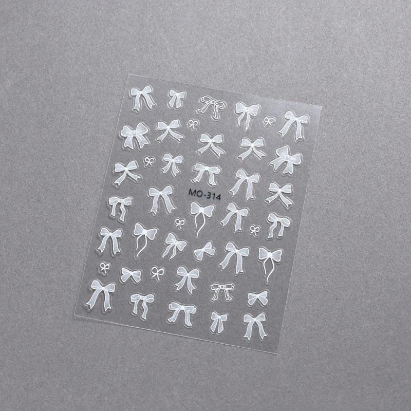 3D Ballet Bow & Ribbon Nail Stickers - DIY Nail Decals & Embossed Ornaments