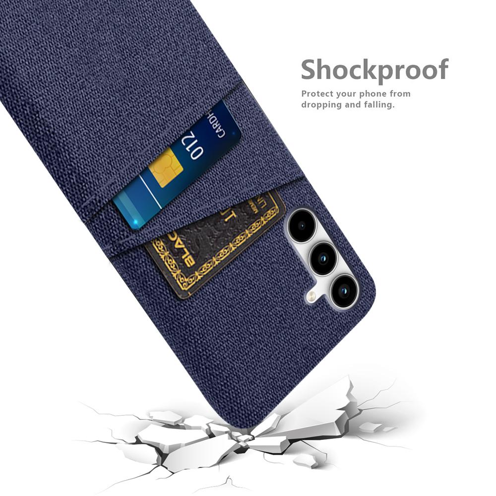 For Samsung Galaxy A55 5G Case with Dual Card Holder Cloth Texture Phone Cover