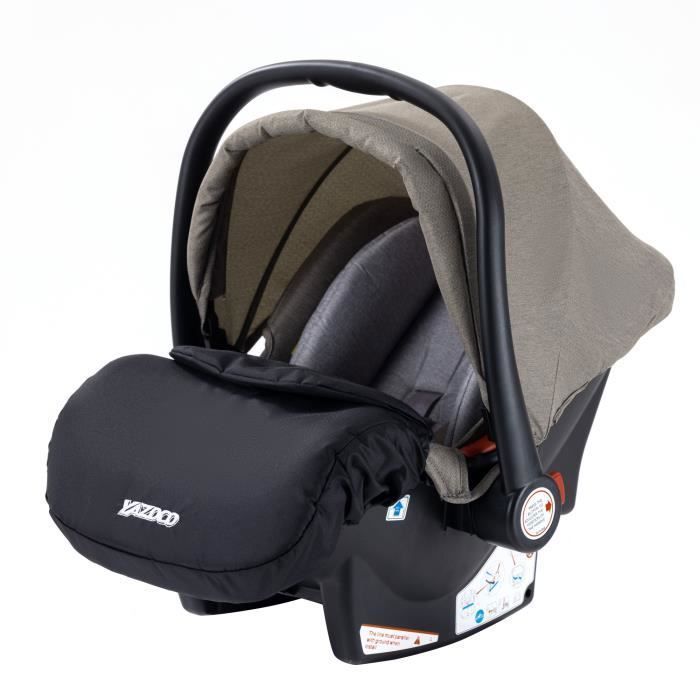YAZOCO - Poussette 3 en 1 Bébé Combinée Siège-Auto Nacelle Trio Réversible Réglable Haute Qualité Roues increvables Kaki