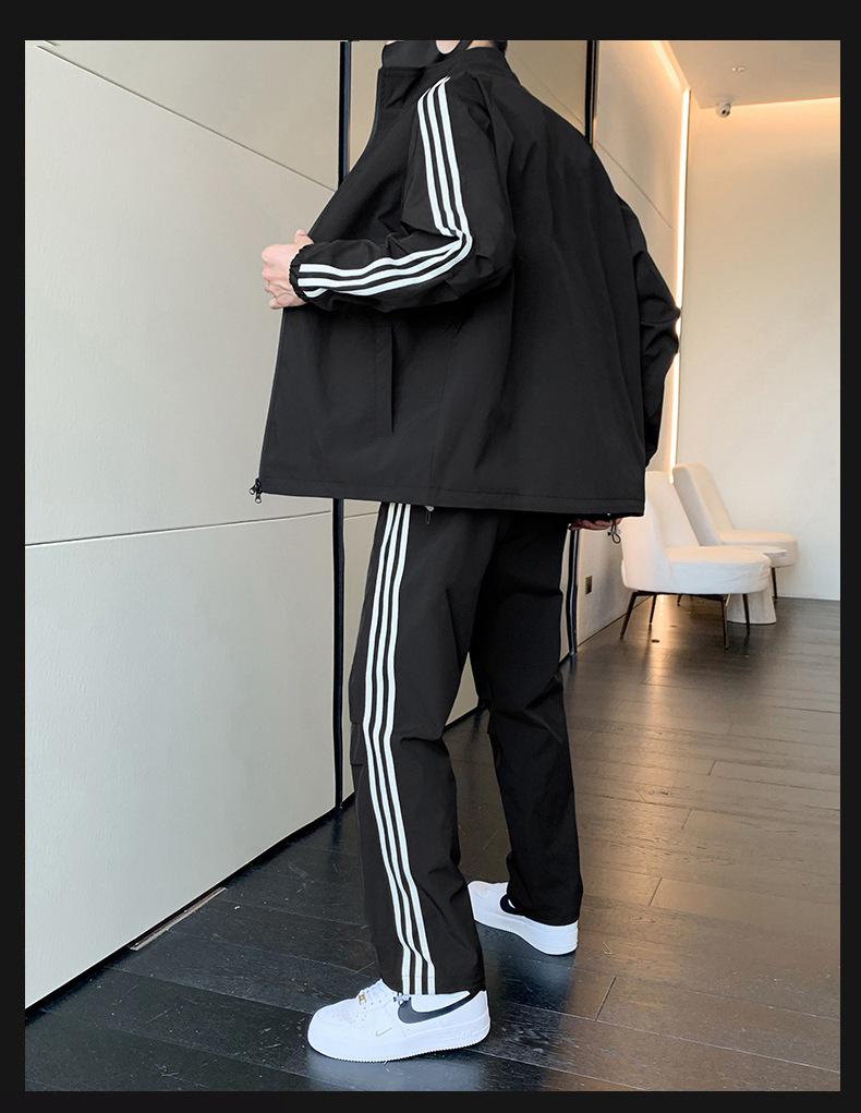 Pánská retro tepláková bunda se třemi pruhy a stojáčkem