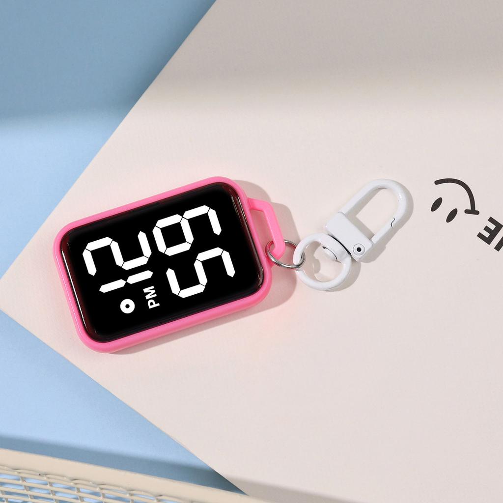 1/4pcs LED Keychain Pocket Watch Digital Display Electronic Watch for Youngster Student Backpacks Keys Pendant Timepiece Present