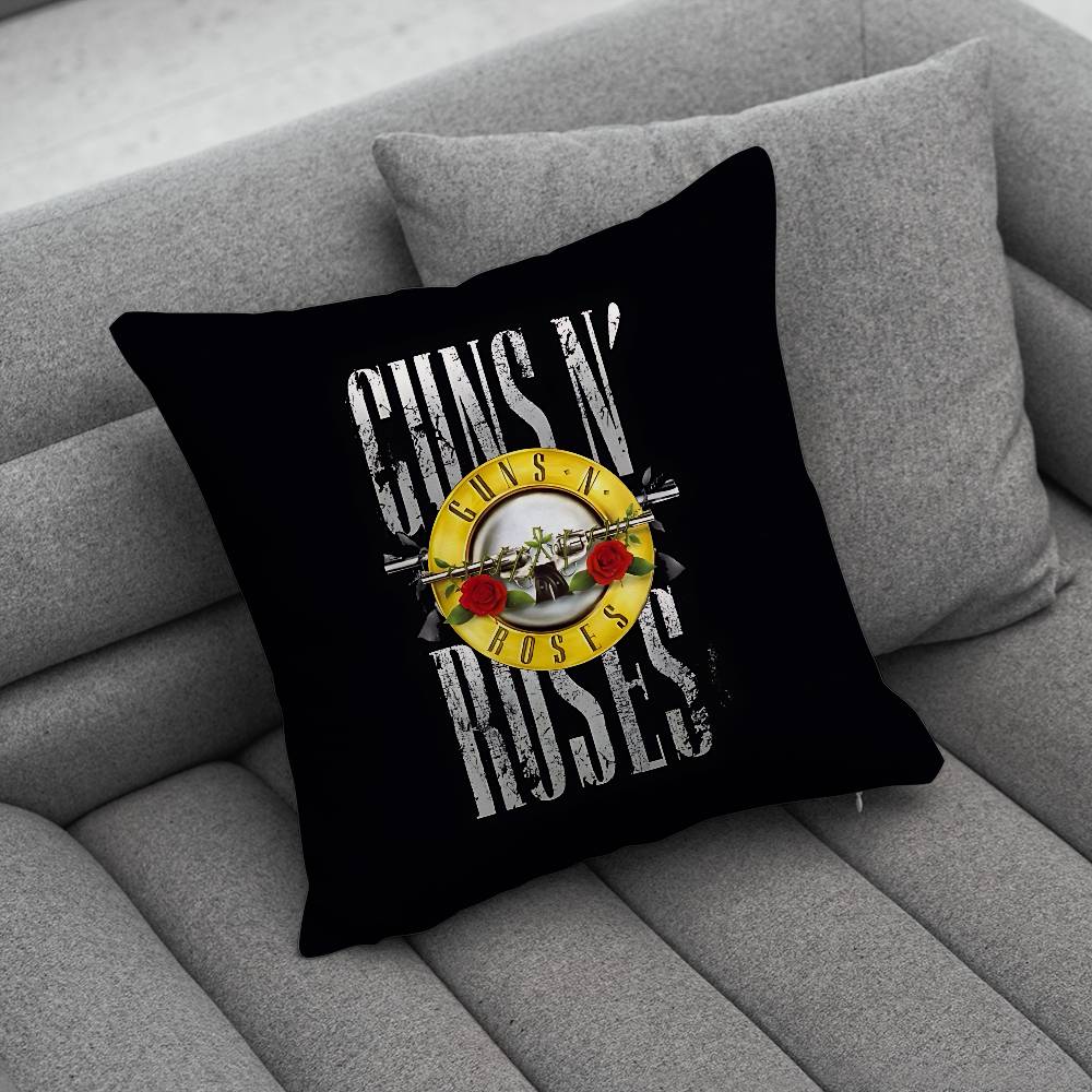 Band GGuns N Roses Print Pattern Sofa Cushion Cover Pillowcase Home Party Car Bedding