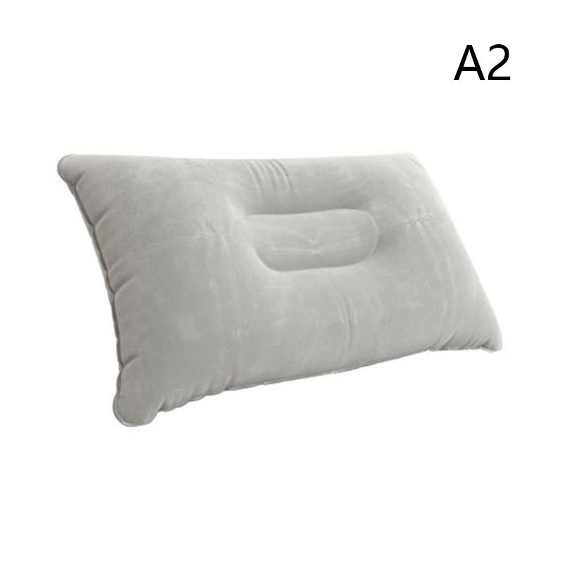Inflatable Pillow For Camping Travel Pillowes Flocked Fabric Air Pillowes For Comfortable, Ergonomices Inflating Pillowes