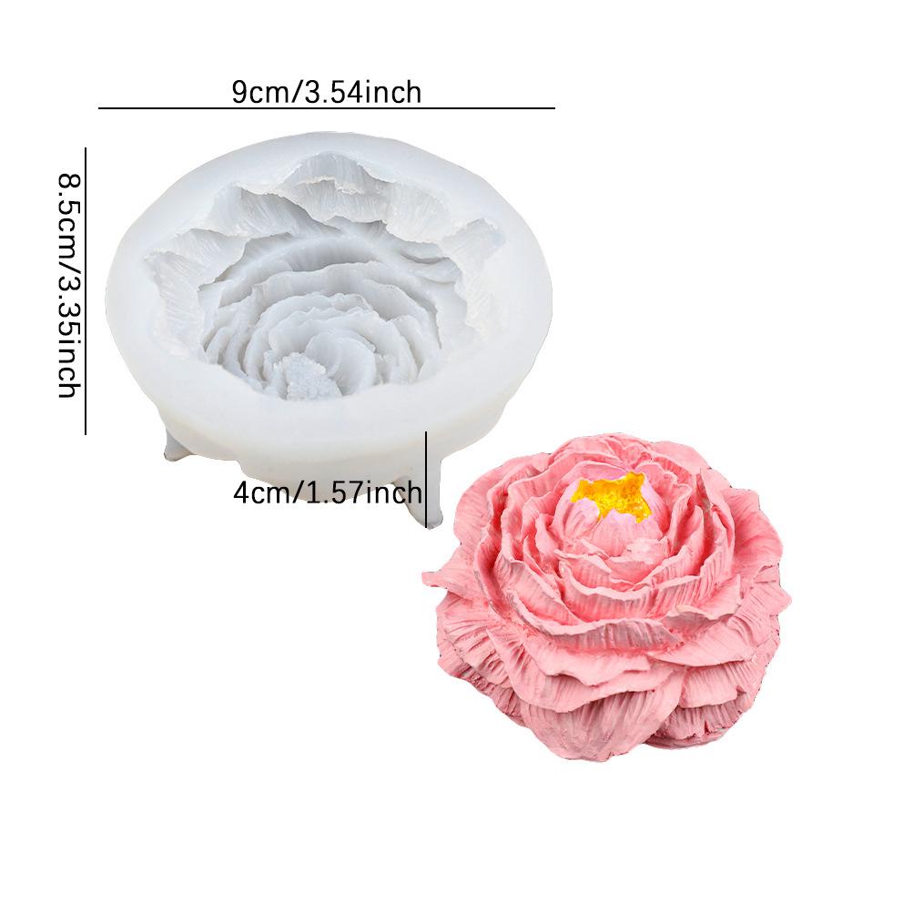 Large Peony Scented Candle & Soap Mold - DIY Home Decor Silicone Mold