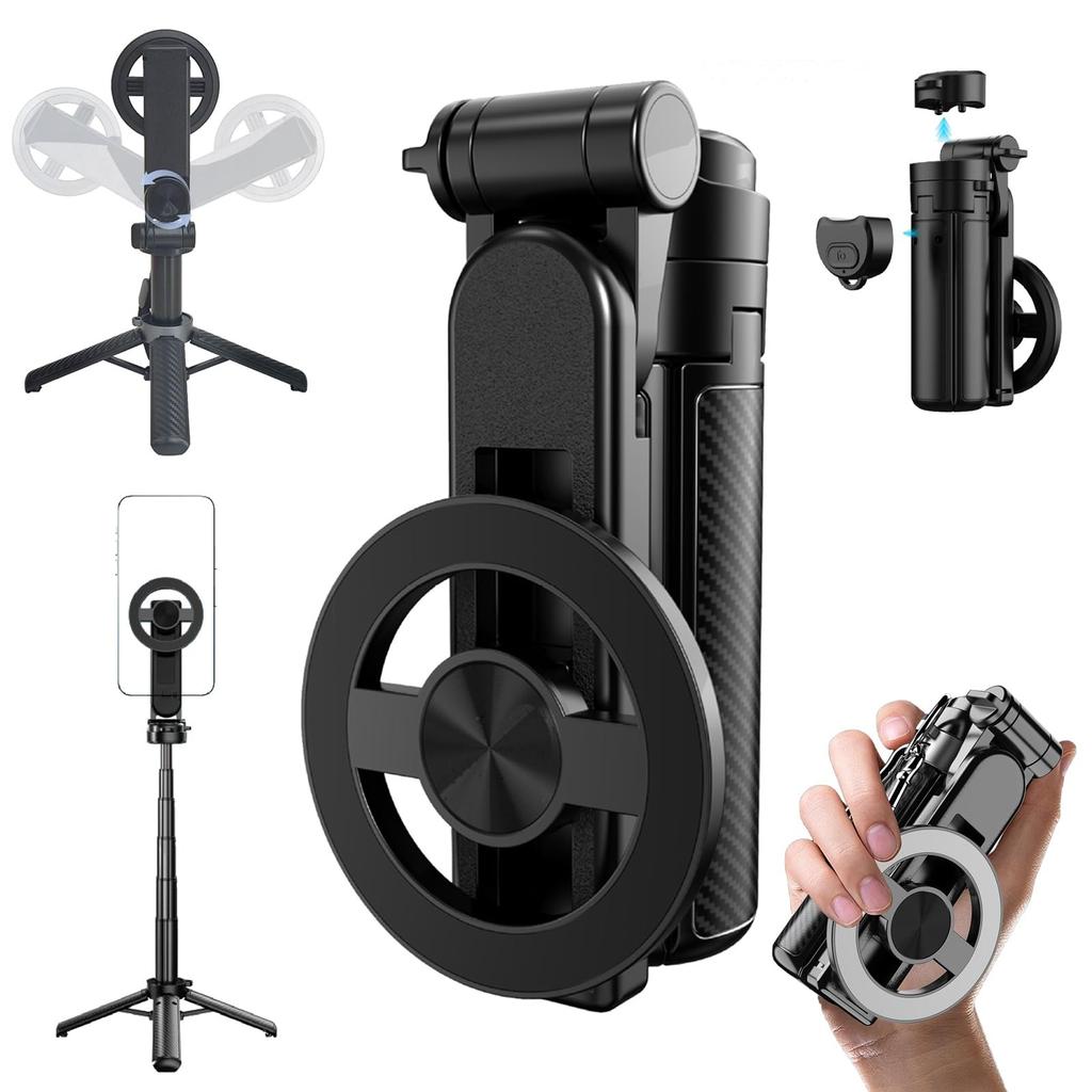 A Stable, Portable, Retractable, Bluetooth, And Handheld Magnetic Selfie Stick With A Four-corner Stand